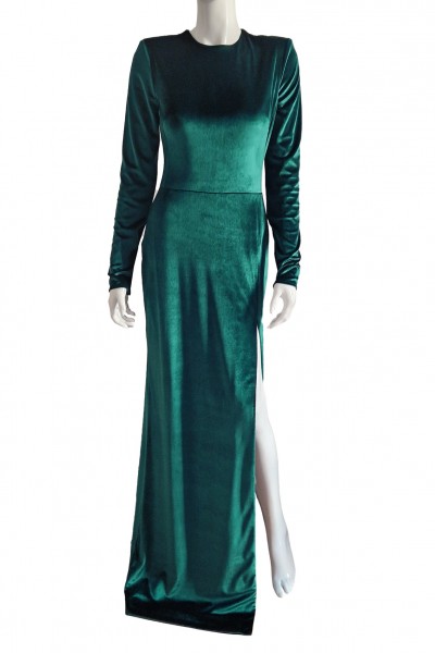 Green velvet dress