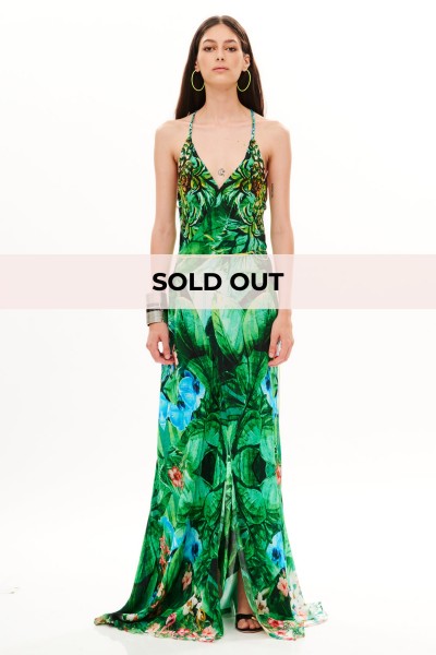 Long green dress