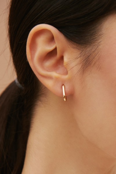 Golden oval earrings