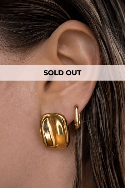 Golden rectangular earrings