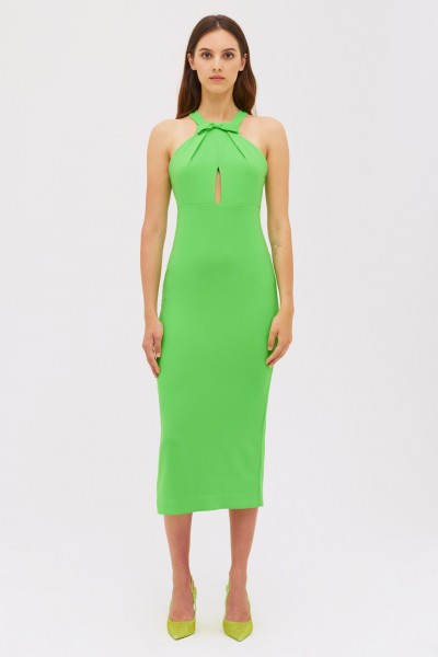 Fluorescent green sheath dress