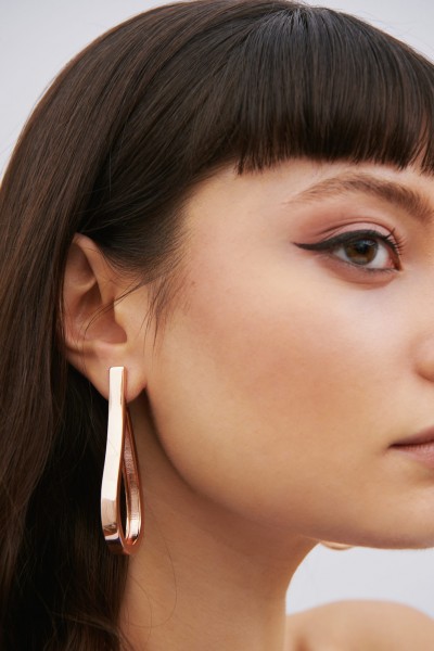 Drop earrings in rose gold-plated