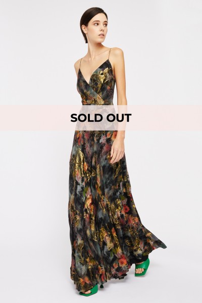 Metallic floral dress