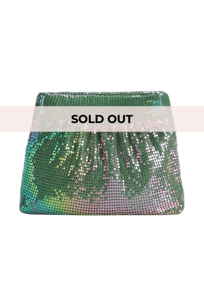 Green knit clutch