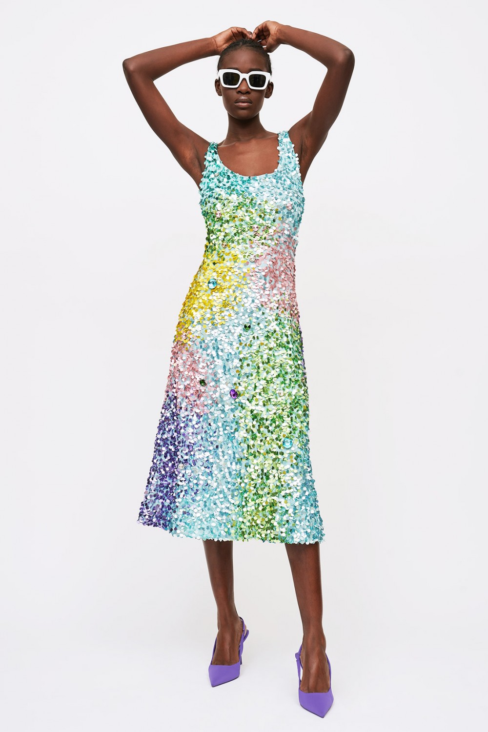 Abito midi con paillettes