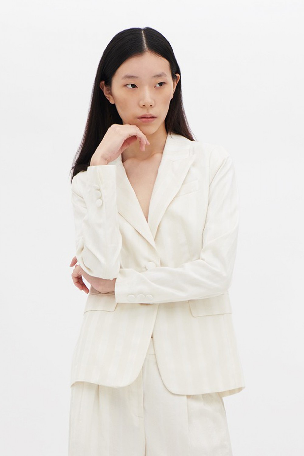 Blazer bianco a righe