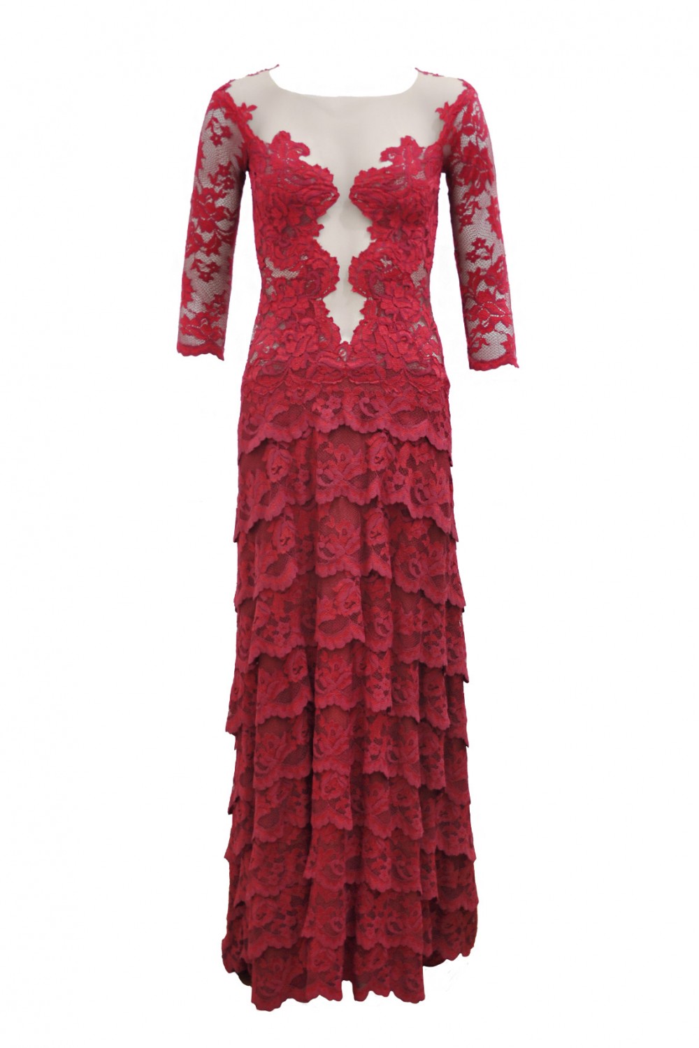 Abito bordeaux pizzo
