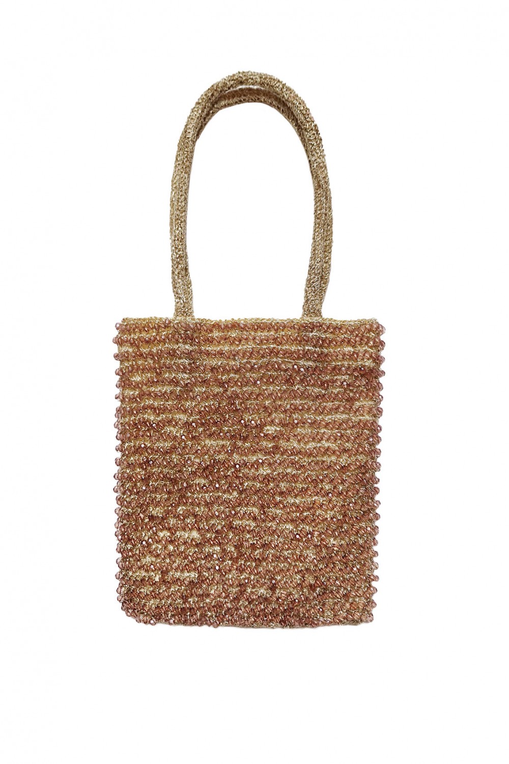 Borsa in maglia oro rosa