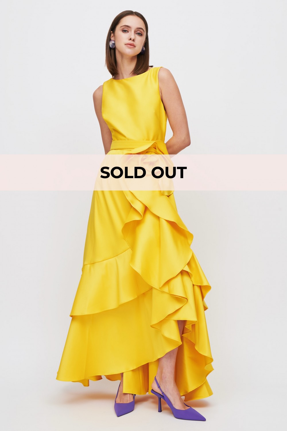 Abito rouches giallo