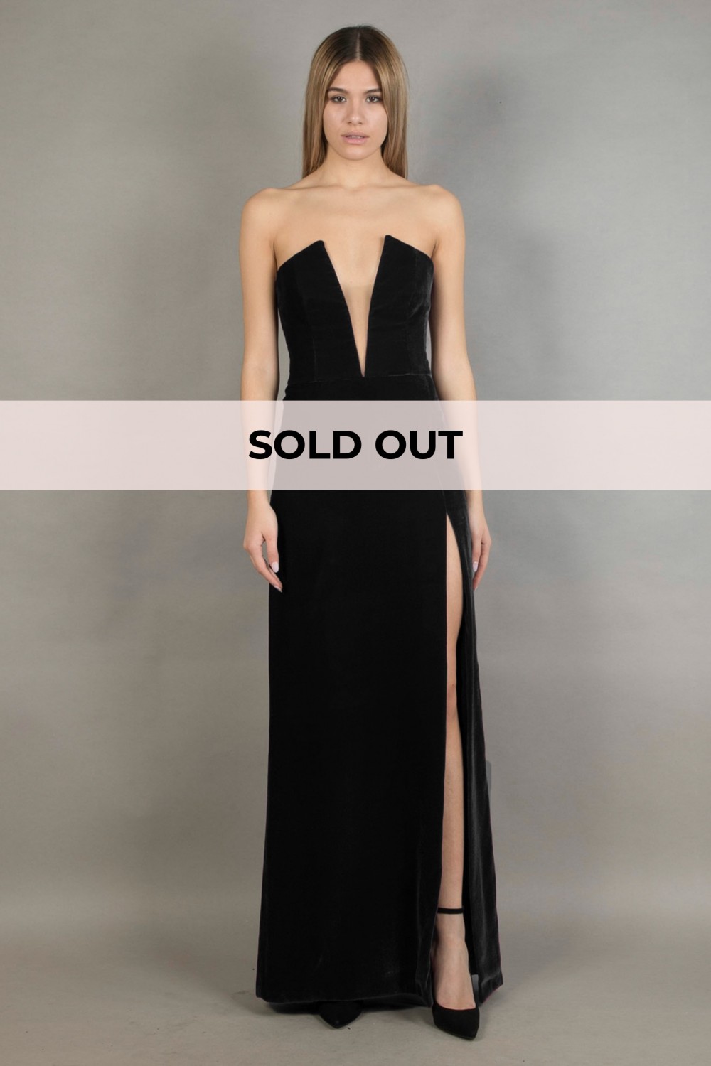 Abito bustier in velluto