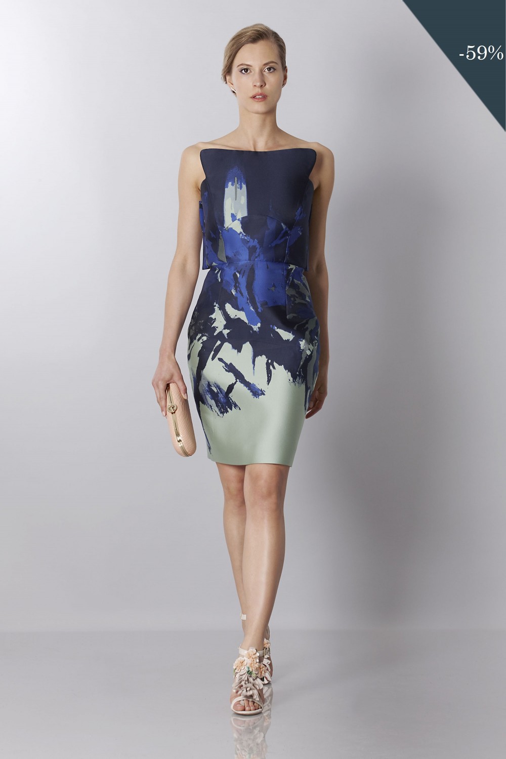 Bustier asymétrique à imprimé floral