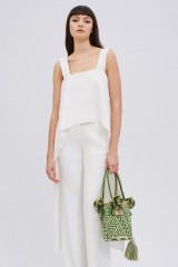 Drexcode - Top con mantella bianco - Alexis - Louer - 1