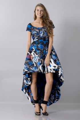 Robe asymétrique en fantaisie de graffitis - Moschino - Louer Drexcode - 1