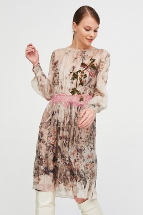 Robe de mousseline en soie à motif floral  - Alberta Ferretti - Louer Drexcode - 2