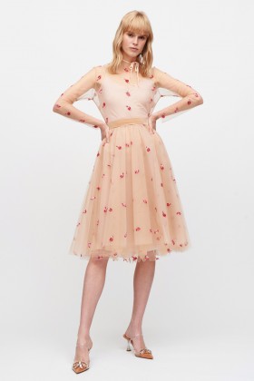 Robe courte rose avec broderie - Luisa Beccaria - Louer Drexcode - 1