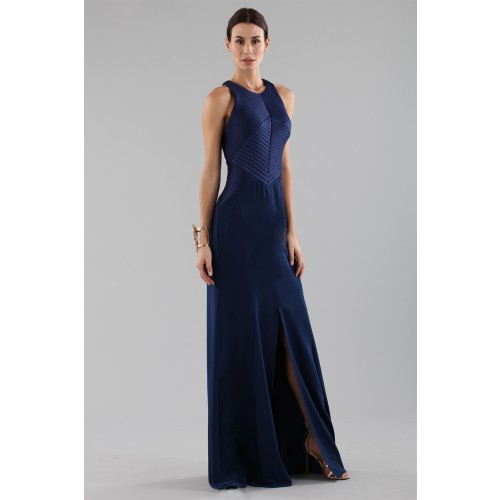 Noleggio Abbigliamento Firmato - Robe bleue avec corsage travaillé - Halston - Drexcode -6