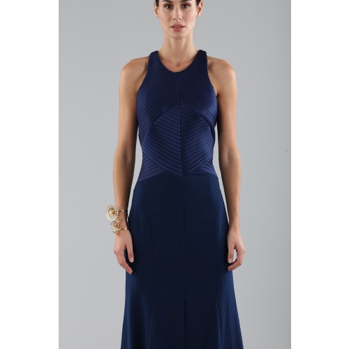 Noleggio Abbigliamento Firmato - Robe bleue avec corsage travaillé - Halston - Drexcode -8