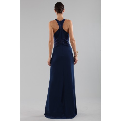 Noleggio Abbigliamento Firmato - Robe bleue avec corsage travaillé - Halston - Drexcode -4