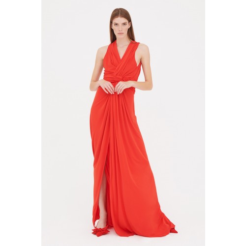 Noleggio Abbigliamento Firmato - Robe rouge en soie à fentes - Vionnet - Drexcode -8