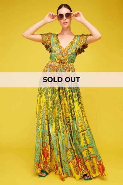 Abito Baroque Garden Giallo