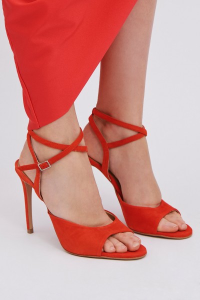 Sandali camoscio rossi
