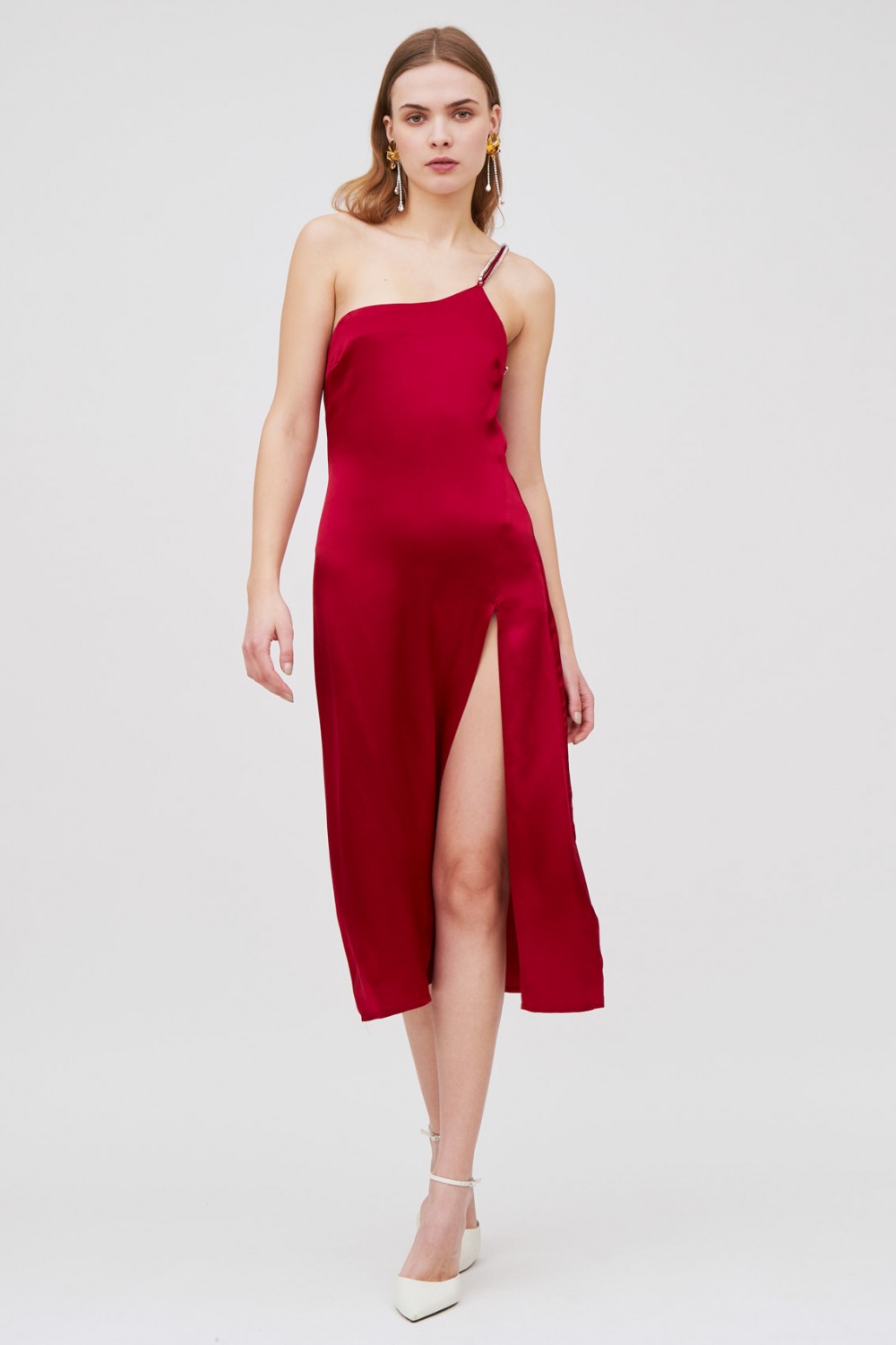 Abito monospalla rosso