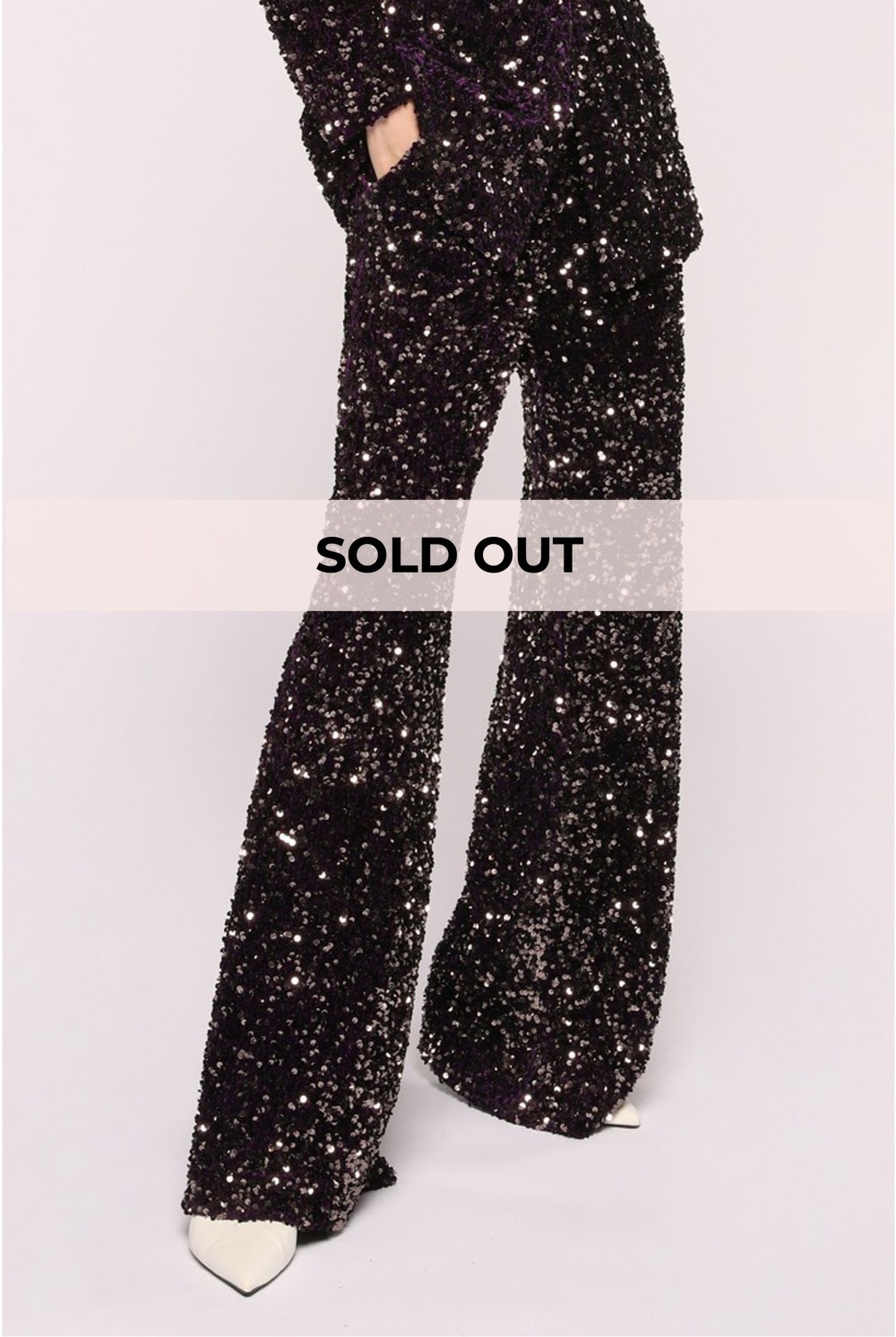 Pantaloni in velluto glitter