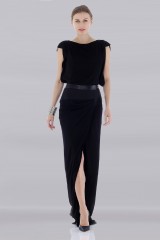 Drexcode - Abito lungo con inserto in pelle - Vionnet - Vendita - 1