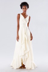 Drexcode - Abito bianco in taffeta con rouches - Daphne - Noleggio - 3
