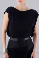 Drexcode - Abito lungo con inserto in pelle - Vionnet - Vendita - 4
