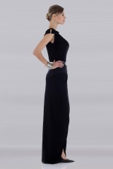 Drexcode - Abito lungo con inserto in pelle - Vionnet - Vendita - 3