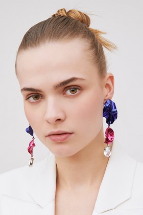 Orecchini Cindy blu e fucsia - Sterling King - Noleggio Drexcode - 1
