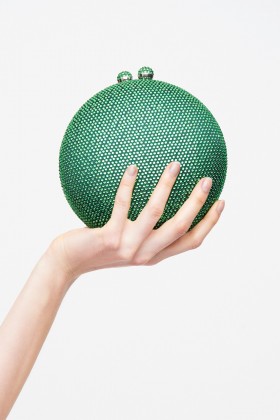 Clutch tonda verde con pietre - Anna Cecere - Vendita Drexcode - 2