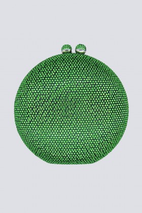 Clutch tonda verde con pietre - Anna Cecere - Vendita Drexcode - 1