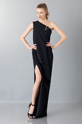 Vestito lungo monospalla nero - Vionnet - Noleggio Drexcode - 1