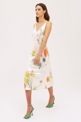 Abito paillettes floreale - Halston - Noleggio Drexcode - 2