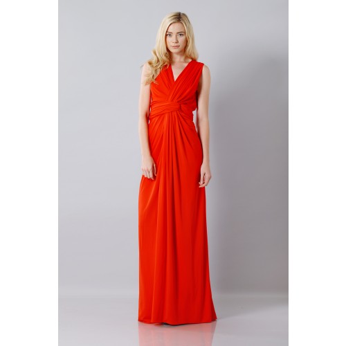 Vendita Abbigliamento Usato FIrmato - Abito rosso in seta con spacco - Vionnet - Drexcode -6