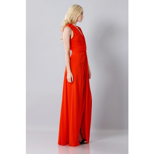 Vendita Abbigliamento Usato FIrmato - Abito rosso in seta con spacco - Vionnet - Drexcode -4