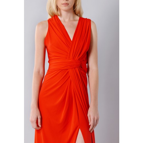 Vendita Abbigliamento Usato FIrmato - Abito rosso in seta con spacco - Vionnet - Drexcode -3