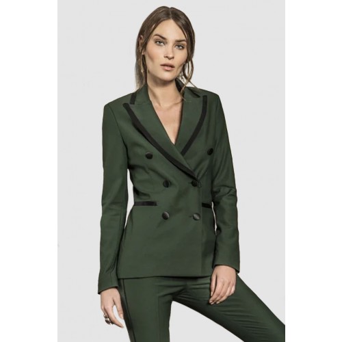 Vendita Abbigliamento Usato FIrmato - Giacca verde doppiopetto in lana - Giuliette Brown - Drexcode -1
