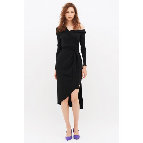 Noleggio Abbigliamento Firmato - Tubino nero asimmetrico - Halston - Drexcode -2