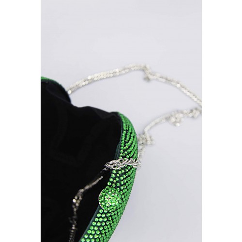 Vendita Abbigliamento Usato FIrmato - Clutch tonda verde con pietre - Anna Cecere - Drexcode -5