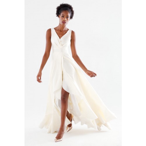 Noleggio Abbigliamento Firmato - Abito bianco in taffeta con rouches - Daphne - Drexcode -6