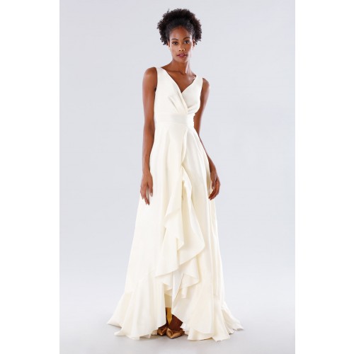 Noleggio Abbigliamento Firmato - Abito bianco in taffeta con rouches - Daphne - Drexcode -3
