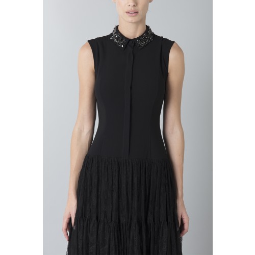 Noleggio Abbigliamento Firmato - Abito nero con gonna in pizzo e colletto lavorato - Ports 1961 - Drexcode -2