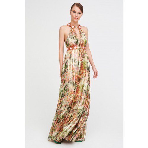 Noleggio Abbigliamento Firmato - Abito lungo lucido con fantasia floreale - Piccione.Piccione - Drexcode -3