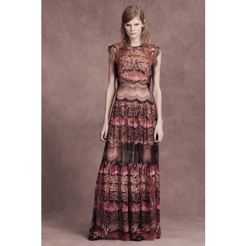 Vendita Abbigliamento Usato FIrmato - Abito in chiffon di seta e merletto - Alberta Ferretti - Drexcode -1