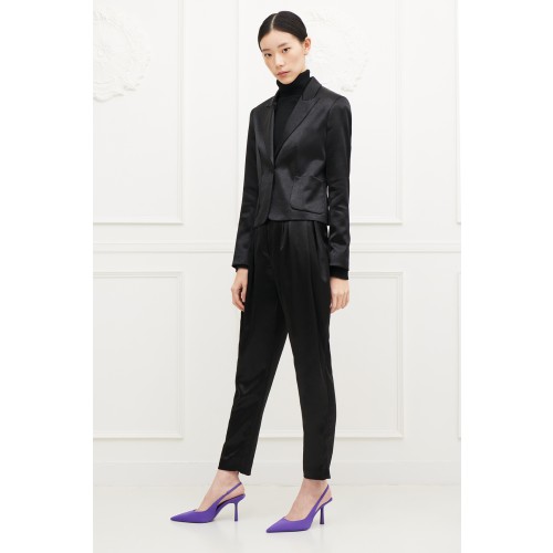 Noleggio Abbigliamento Firmato - Completo lucido nero con giacca e pantalone - Giuliette Brown - Drexcode -5